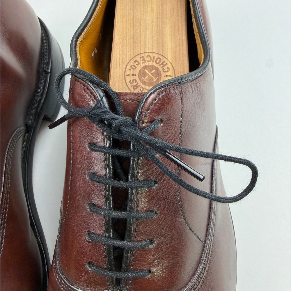 Allen Edmonds Park Avenue Oxford Mens 9.5D Burgundy Leather Cap Toe Dress Shoes - Picture 3 of 13